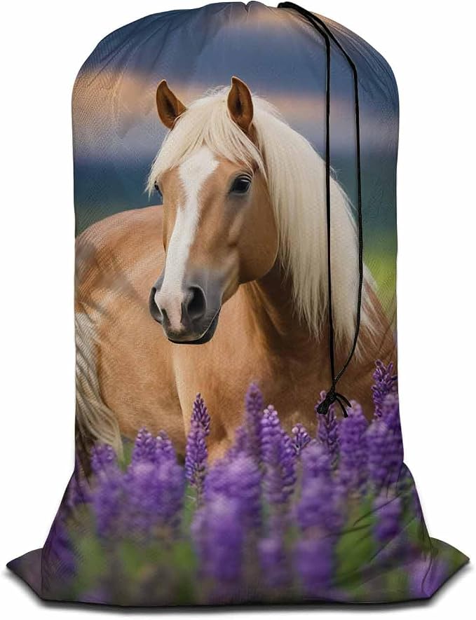 Swono Large Dirty Clothes Laundry Bag Palomino Horse by Swono