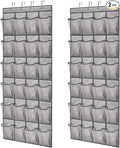GORILLA GRIP Over the Door Shoe Organizer, 2 Pack, 24 Breathable Mesh Pockets by GorillaGrip
