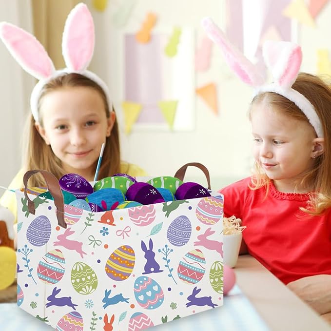 FXOLCSHE Rectangular Easter basket, Nursery Hamper, Collapsible waterproof baby - Image 5