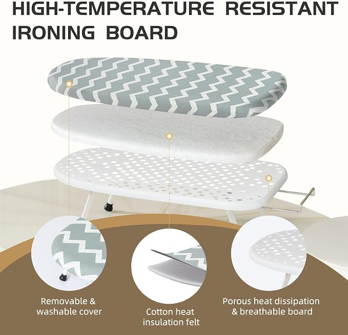 Mini Ironing Board Tabletop Ironing Board Compact Foldable Iron Board Thick - Image 2