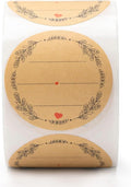 2'' Wreath Design with 3 Lines for Writing, Natural Brown Kraft Stickers for by Aomaxet