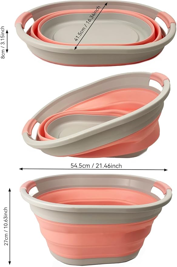 SAMMART Collapsible Plastic Oval Laundry Basket - Image 7