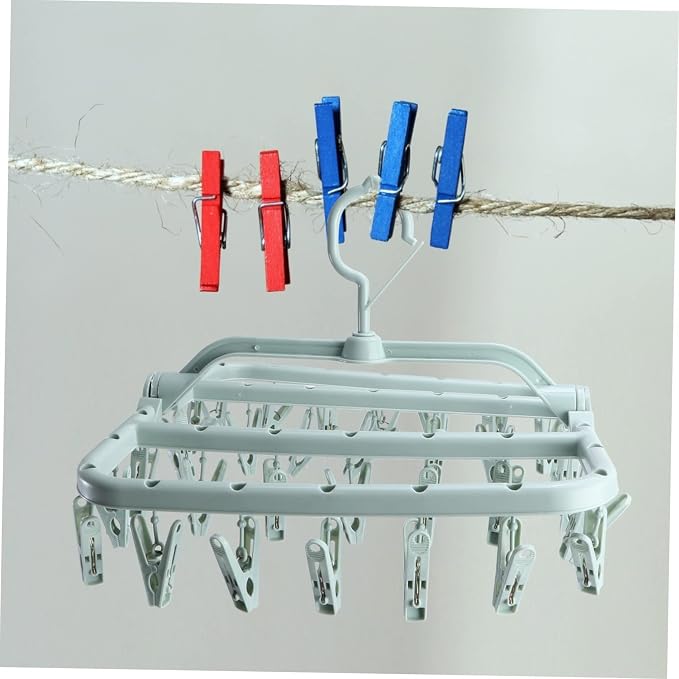 Foldable Clip Drying Rack for Boy Girl Socks and Underwear Clips Space-Saving - Image 3