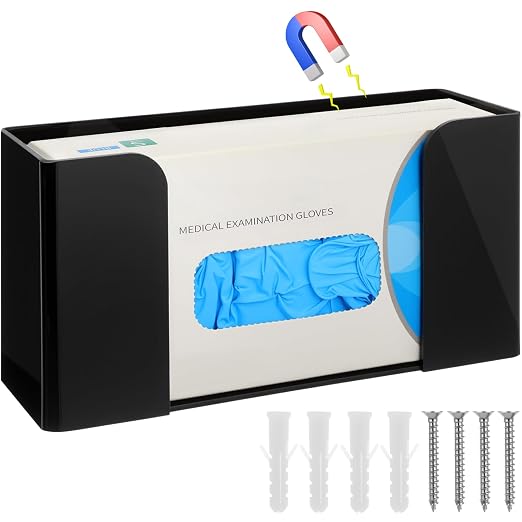 Leinuosen Magnetic Glove Dispenser Acrylic Glove Box Holder Acrylic Kitchen Rack by Leinuosen