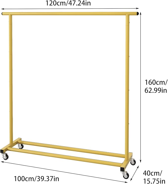 Buzowruil Metal Rolling Clothing Rack Adjustable Freestanding Garment Organizer - Image 7