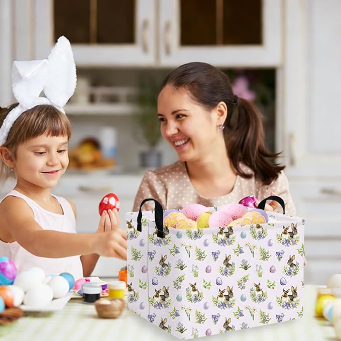 Rectangular Cute Easter basket, Easter basket empty, Storage Basket - Image 3