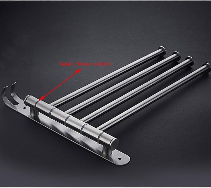 Swing Out Towel Bar Brushed Nickel, Stainless Steel Swivel Towel Rack Bar Rails - Image 5