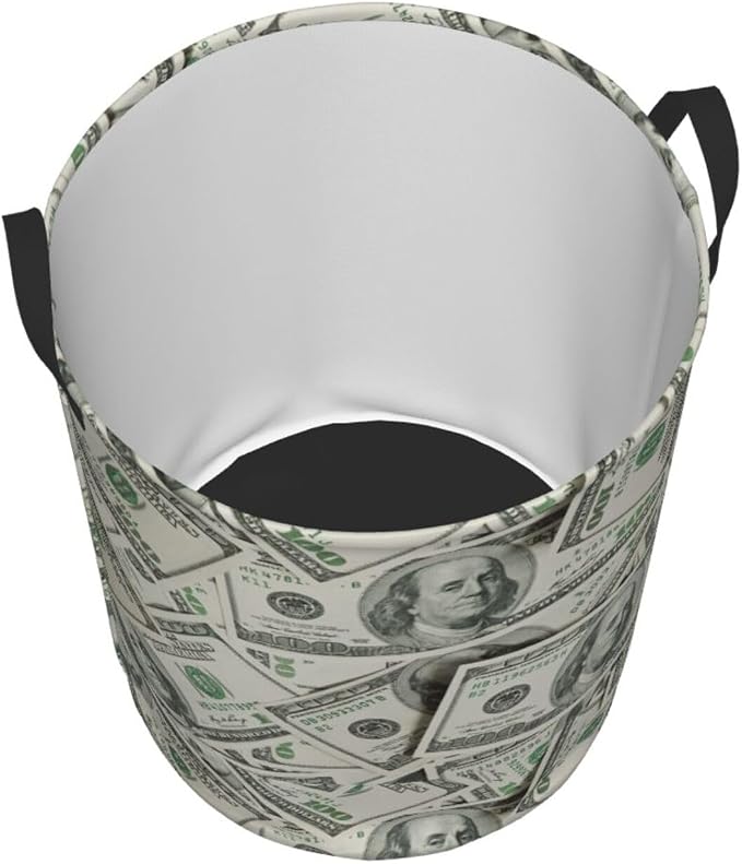 Funny Hundred Dollars Money Bills Laundry Hamper Bag - Image 2