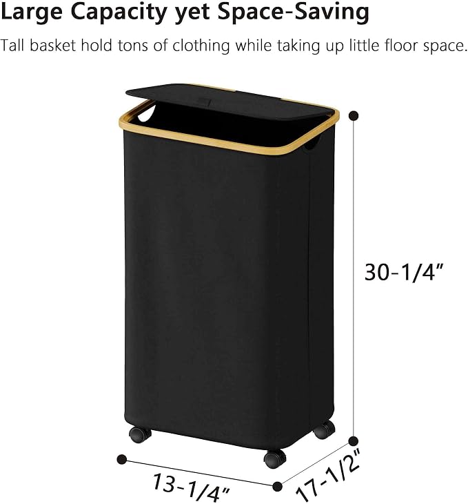 SUOCO Laundry Hamper on Wheels 100L, Clothes Basket - Image 5