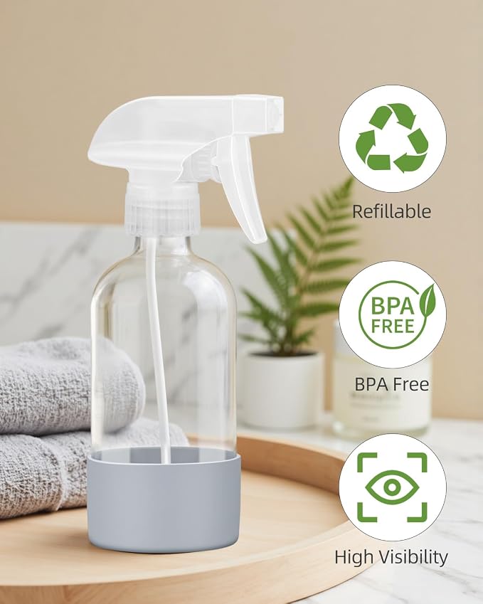 2 Pack Glass Spray Bottles 8 oz, Empty Refillable Containers - Image 6