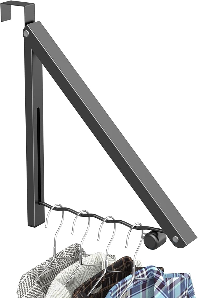 Clothes Drying Rack for Laundry Room Organization, Foldable Over The Door - Image 5