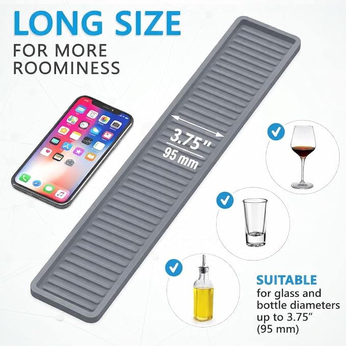 ZAPPOWARE Silicone Kitchen Sink Caddy Sponge Holder 11"x 4.33", Kitchen Soap - Image 3