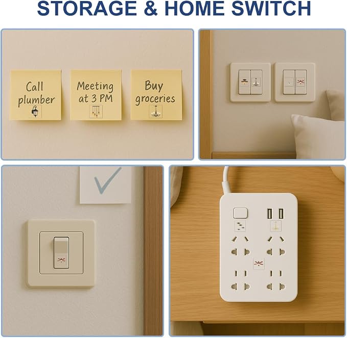 Pack of 400 Light Switch Sticker Labels, 21 Designs Transparent Switch ID - Image 4