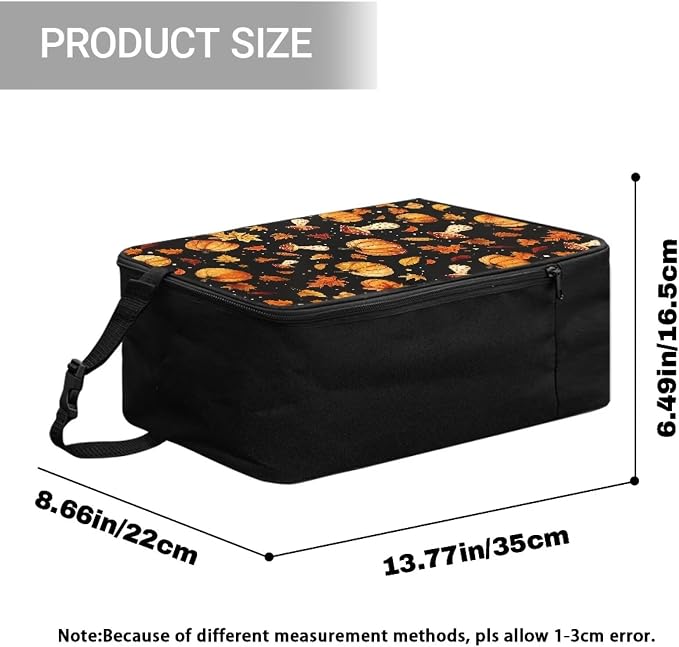Fall Pumpkin Travel Steamer Storage Bag Zippered Carrying Case - Image 7
