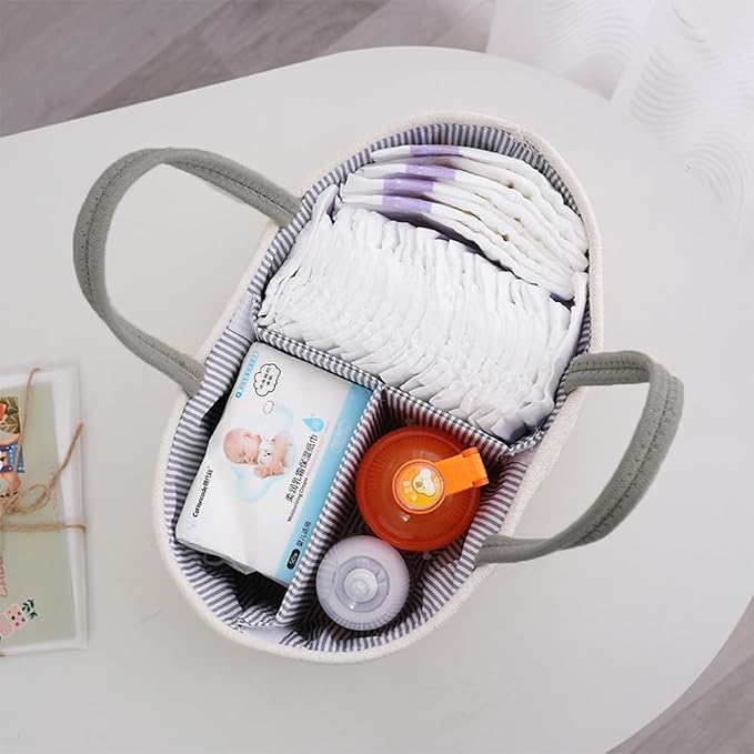 Diaper Caddy Organizer, Portable Nursery Storage Basket - Image 3
