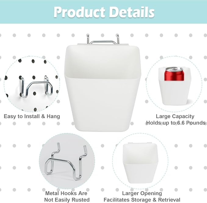 8 Pack Large Pegboard Bins - Image 3