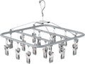 Aluminum Drying Rack with 18 Clips, Windproof Hook, Drip Drying Hanger by Unknown