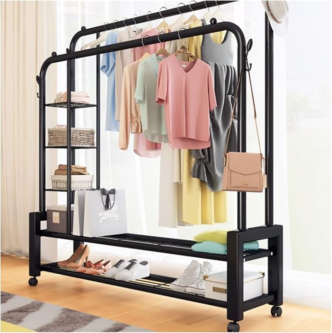Standing Coat Stand Clothes Drying Rack Floor Balcony Home Clothesline Drying - Image 4