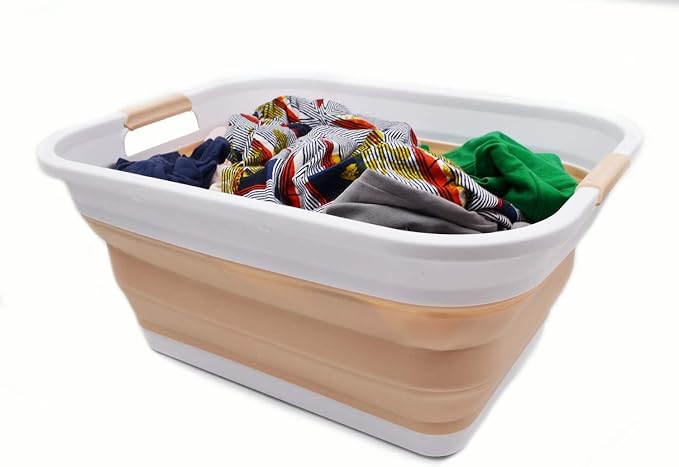 SAMMART 41L Collapsible Plastic Laundry Basket-Foldable Pop Up Storage - Image 6