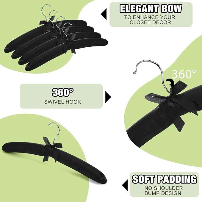Jetec 24 Pieces Satin Padded Hangers - Image 4