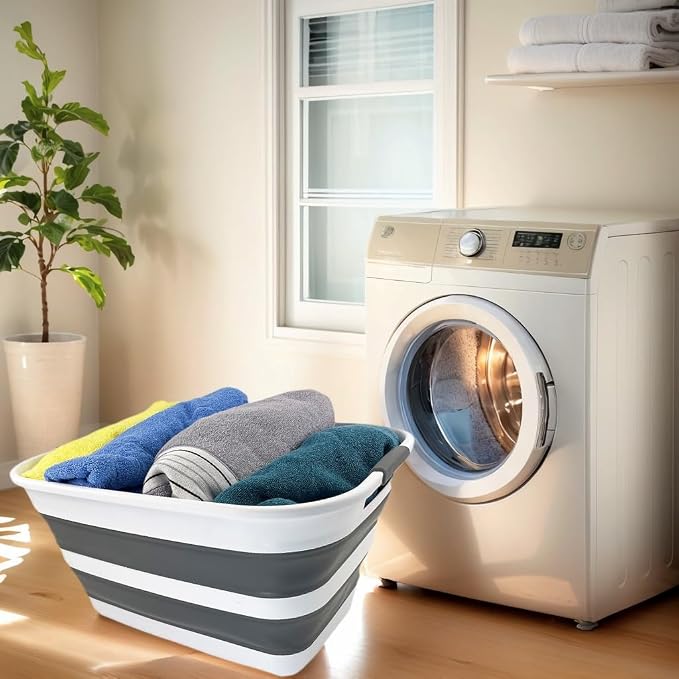 SAMMART 27L Collapsible Plastic Laundry Basket - Image 3