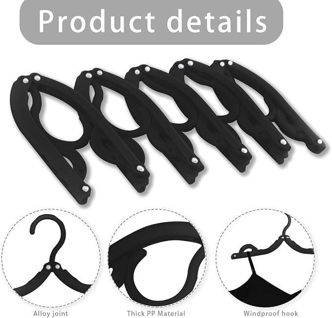 6PCS Portable Folding Clothes Hangers Clothes Drying Rack - Image 4