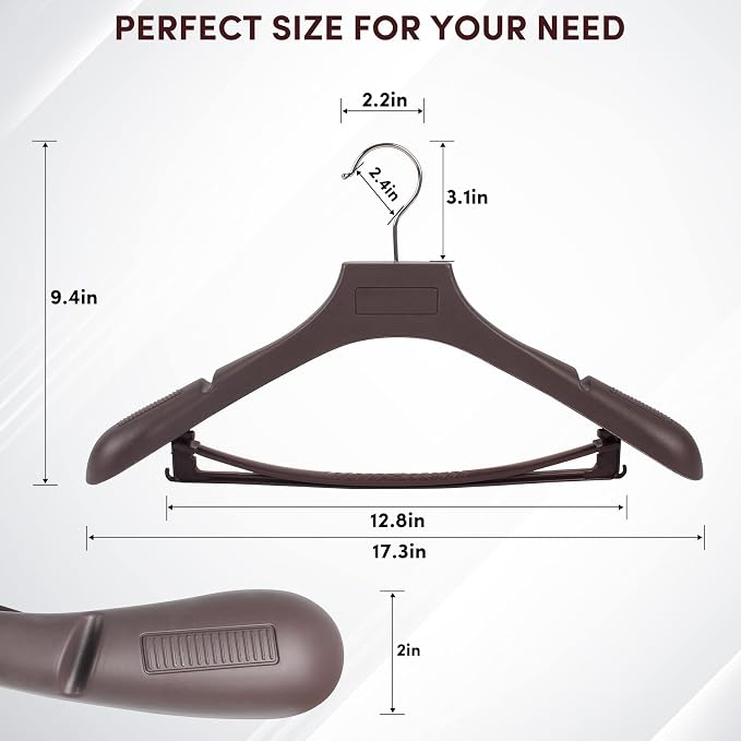 DEDU Suit Hangers for Men 40 Pack, Thick Plastic - Image 2