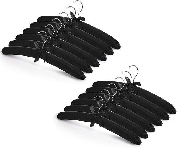 Jetec 12 Pieces Satin Padded Hangers by Jetec