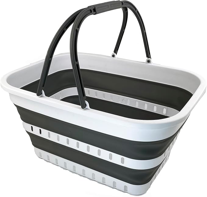 SAMMART 26L Collapsible Plastic Laundry Basket by SAMMART