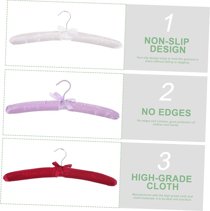 6pcs Padded Clothes Hangers Non-Slip Design Soft Satin Material - Image 6