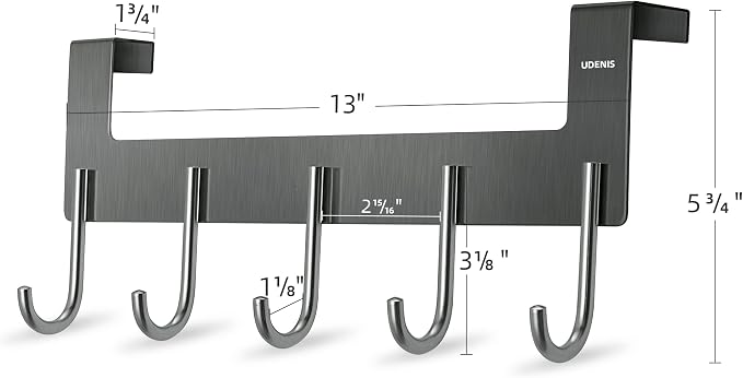 Over Door Hanger, Metal Over The Door Hook Rack - Image 2