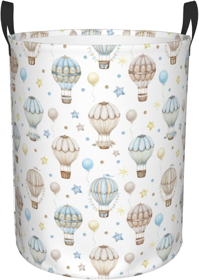 Cute Hot Air Balloon Stars Laundry Hamper Bag - Image 9