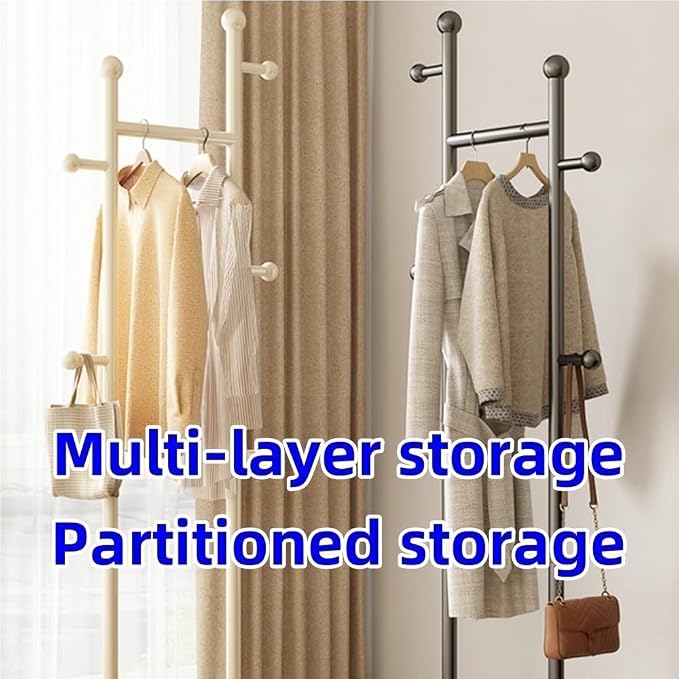 Simple Clothes Hanger, Carbon Steel Coat Rack, Floor-standing Clothes Drying - Image 6