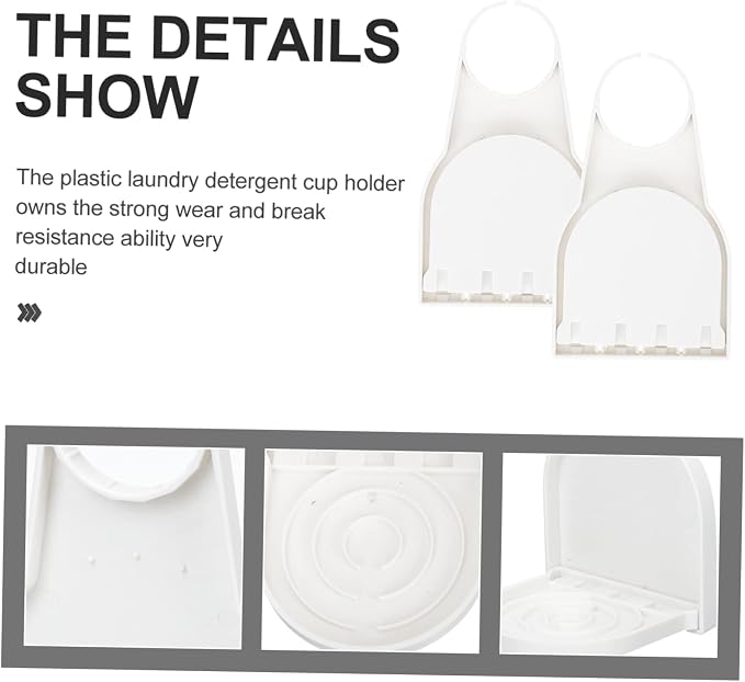 2-Pack Laundry Cup Holder Drip Tray Foldable Plastic Design Fabric Softener - Image 9