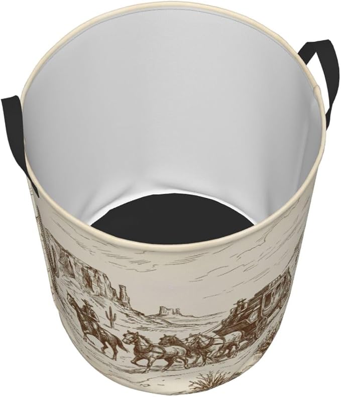 Western Desert Cowboy Laundry Hamper Bag - Image 2