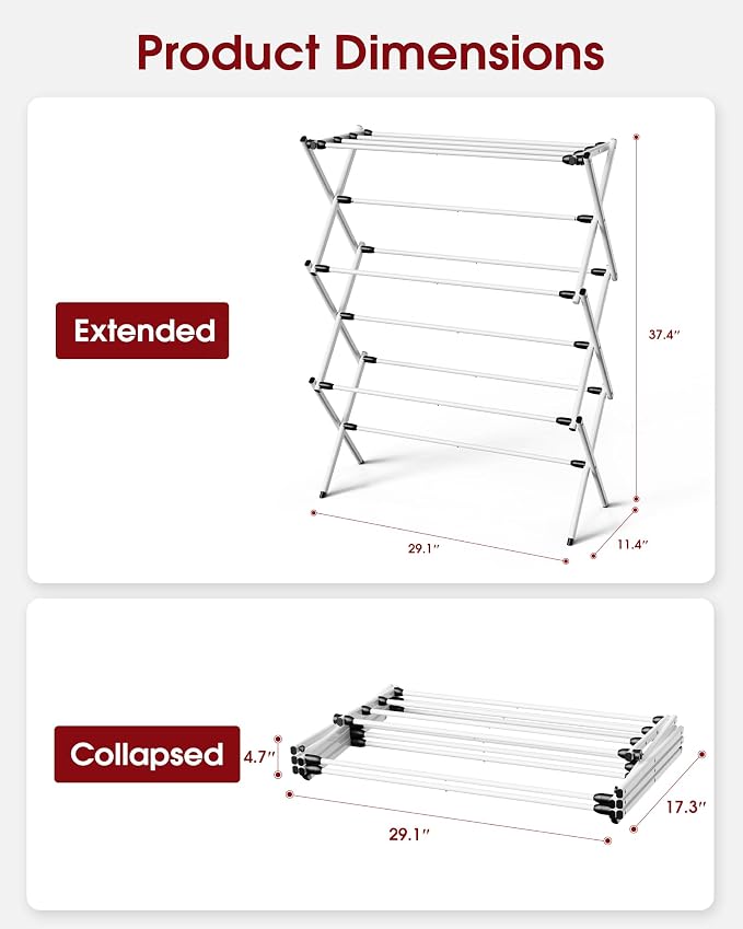 Foldable Clothes Drying Rack – Metal Laundry Drying Rack - Image 6