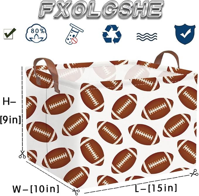 FXOLCSHE Rectangular Football Basket, Toy Organizer, Gift basket - Image 7