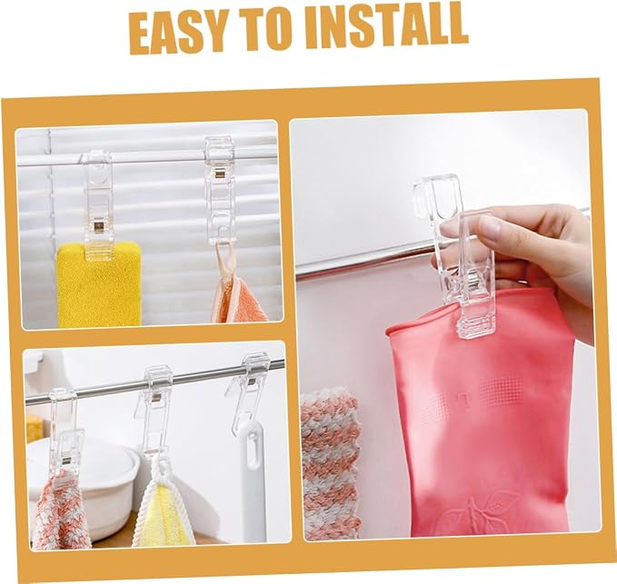 Unomor 4pcs Laundry Hook Clips Drying Rack Clips - Image 8