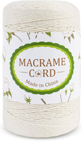 Beige 1.5mm Macrame Cord, 437 Yards, Natural Cotton, Craft String by LEREATI