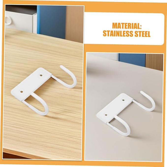 2pcs Wall Mounted Ironing Board Hangers Heavy Duty Iron Hook Organizer - Image 7