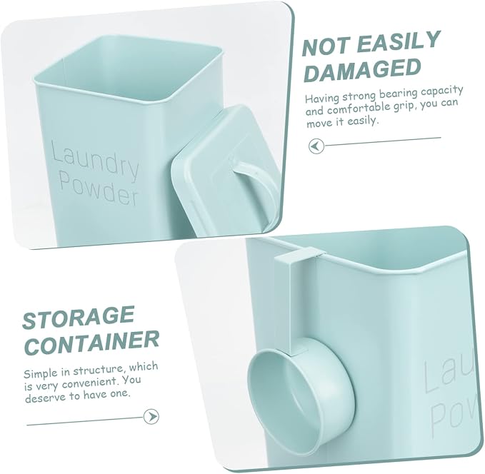 Beaupretty 1 Set Laundry Powder Storage Container Handle Iron Laundry Holder - Image 4