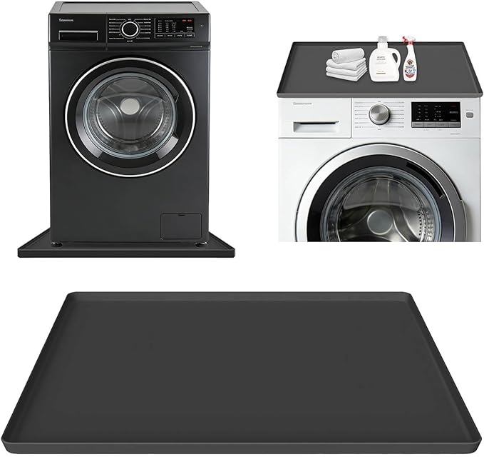 27" x 27" Silicone Washing Machine Drain Pan, Waterproof Washer Drip Tray by Unknown