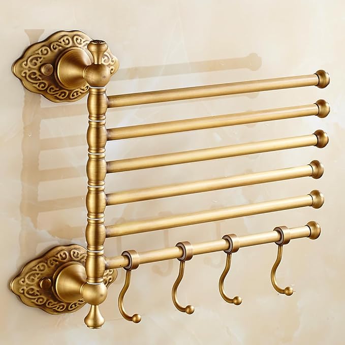 Swing Out Towel Bar Brass Gold Brushed Finished, Towel Rack - Image 2