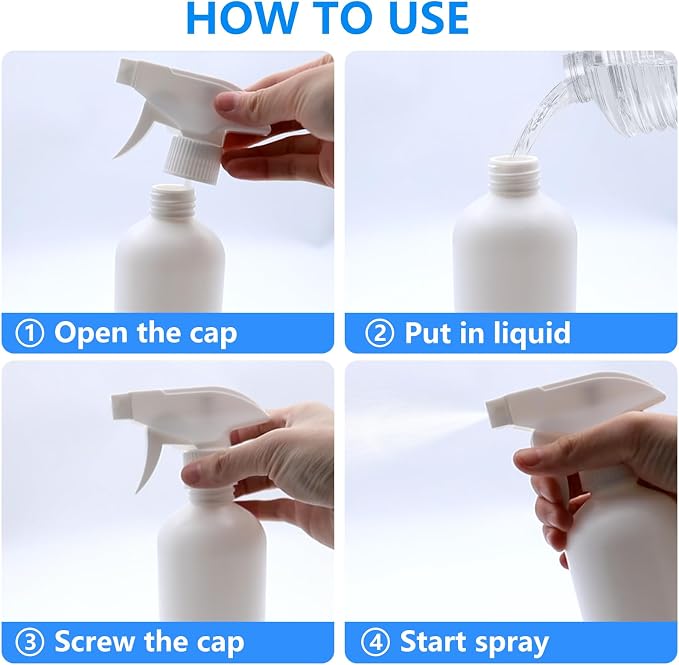 2 Pack of 16.4oz Plastic Spray Bottles – Leak Proof, Adjustable Nozzle - Image 4