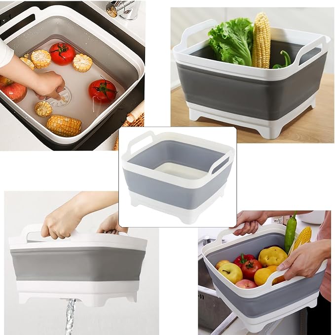 Collapsible Dish Pans for Washing Dishes 9L Portable Wash Dish Basin Foldable - Image 6