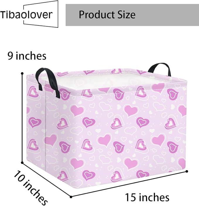 Rectangular Valentines Basket for Women Girls Storage Bin Organizer Box Shelf - Image 7
