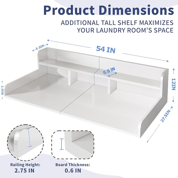 Washer Dryer Countertop with Shelf, Double Layer Organizer - Image 3