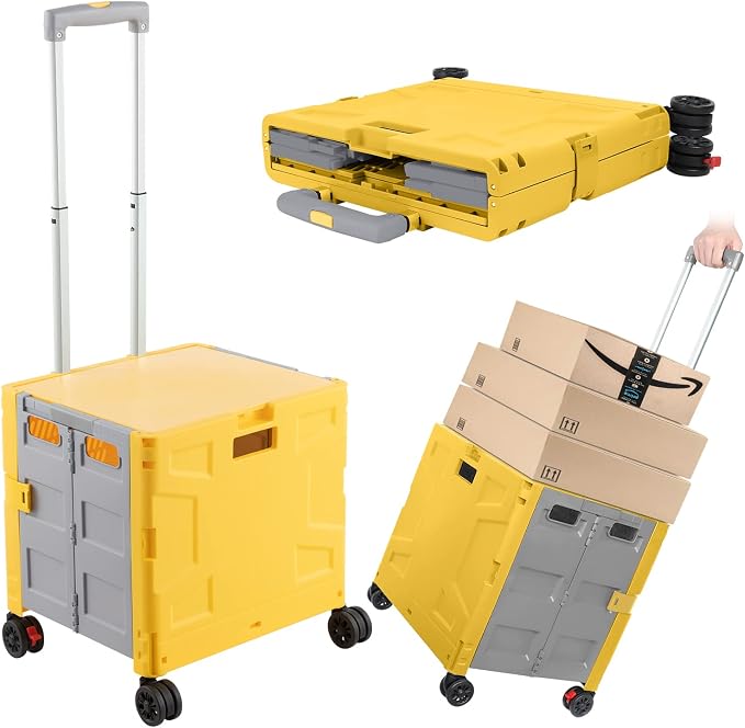 Foldable Shopping Utility Cart Portable Rolling Crate Handcart by ZIYOULANG