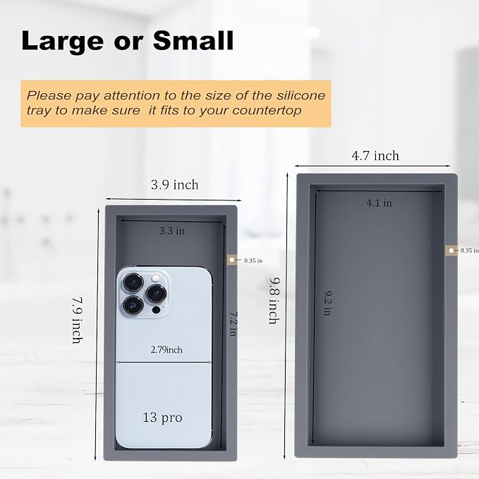 Small Silicone Bathroom Vanity Tray Rectangle Soap and Sponge Holder Kitchen - Image 5