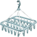 High-Capacity 32 Hook Garment Rack | Compact Foldable Design | Windproof by Unknown